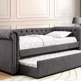 Leanna Daybed Model Cm1027Gy-Queen Daybed W/ Trundle By Furniture Of America